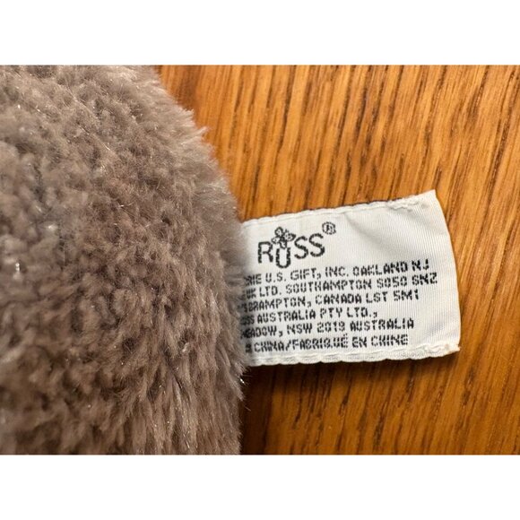 Russ Plush Elephant Round Ball 9" Gray & Pink Soft Stuffed Animal Vintage - Picture 6 of 7